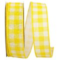 Reliant Ribbon 10.5 in. 20 Yards Gingham Hopsack Twill Wired Edge Ribbon, Yellow 93639W-079-09H